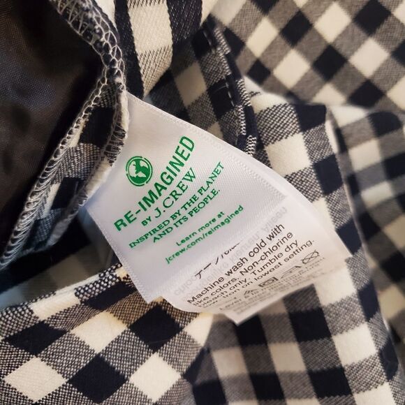 NWT J. Crew Remi Navy Checker Straight Crop Pant 10 Tall NWT - Picture 8 of 14